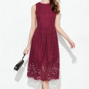 Womens Fashion Sleeveless Lace Elegant Cocktail Party Dress M medium Valentine